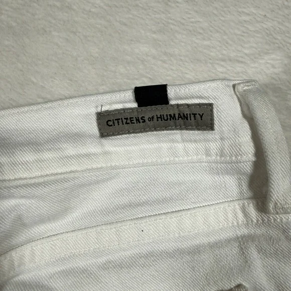 Citizens of Humanity White Denim Cutoff Shorts Size 30 Frayed Hem‎ - Picture 6 of 11